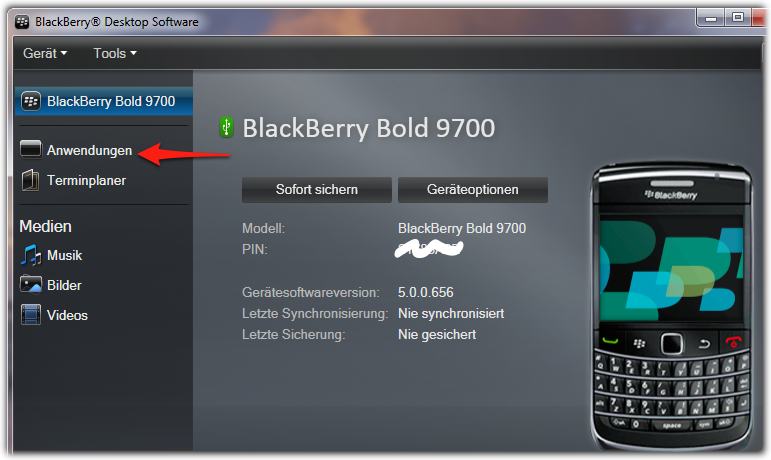 Blackberry reload device software
